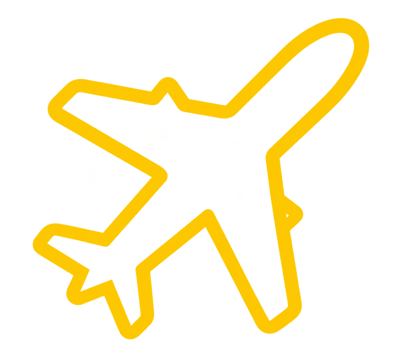 Yellow Airplan Icon